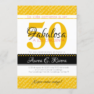 Invitación 50 & Fabulosa amarilla Española / Fabulosa Amarill