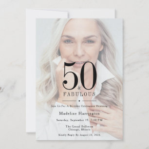Invitación 50 & Fabuloso Cumpleaños Moderno con Foto