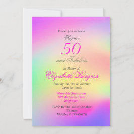 Invitación 50 Fabuloso Día de cumpleaños de la Moda rosa de l