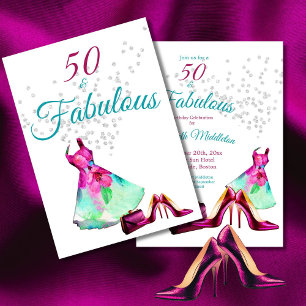Invitación 50 Fabuloso Elegante Purpurina Floral Purple Cumpl