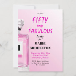 Invitación 50 Fabuloso Monograma de Perfume Rosa de Moda Fran