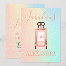 Invitación 50 Fabuloso Purpurina Moda francesa Perfume Monogr