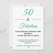  50 & Fabulous 50th  Birthday Invitation