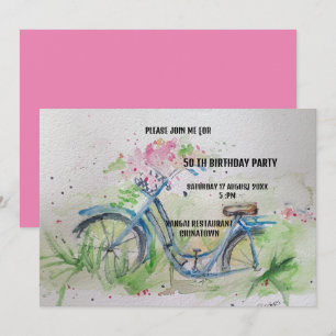 Invitación 50 Fiesta de cumpleaños Bicicleta de las damas en