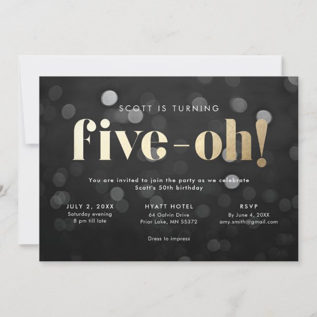 Invitación 50 Five-oh (Anverso)