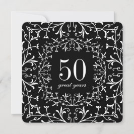 Invitación 50 grandes años del juego del traje negro cumpleañ