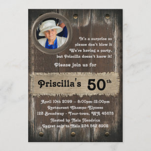 Invitación 50,Mujer de fiesta de cumpleaños, cualquier edad,