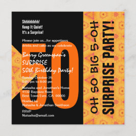Invitación 50° Naranja Diagonal sorpresa y V04 negro