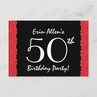 Invitación 50.o Cordón rojo V500M del cumpleaños