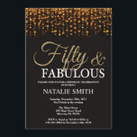 Invitación 50.o Cumpleaños cincuenta y purpurina fabuloso del<br><div class="desc">50.o Invitación del cumpleaños. Cincuenta y fabuloso. Negro y oro. Purpurina del oro. Fiesta de cumpleaños adulta. Para los hombres o las mujeres. Para el arreglo para requisitos particulares adicional,  haga clic por favor el "personalizar él" botón y utilice nuestra herramienta de diseño para modificar esta plantilla.</div>