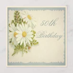 Invitación 50.o cumpleaños de las margaritas elegantes del