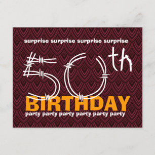 Invitación 50.o Cumpleaños V01 occidental contemporáneo de la