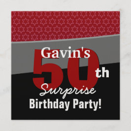Invitación 50.o El blanco rojo del negro del cumpleaños de la