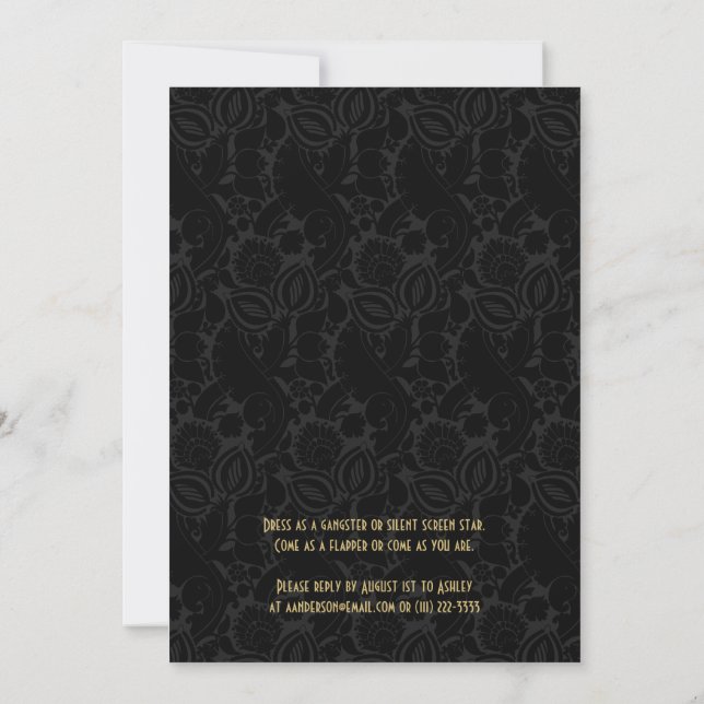 Invitación para el 50 cumpleaños en negro con efec, Zazzle.es