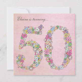 Invitación 50.o El personalizado de las floraciones de la