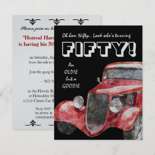 Invitación 50.o Fiesta de cumpleaños para los mecánicos de