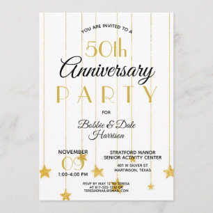 Invitación 50.o Fiesta de encargo del oro del acontecimiento