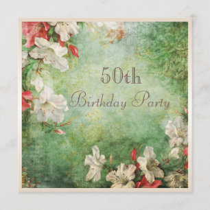 Invitación 50.o Flores elegantes lamentables del hibisco de
