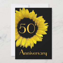 Invitación 50.o Girasol del oro del aniversario