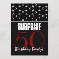 50.o Modelo blanco negro rojo del cumpleaños de la