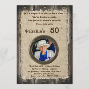 Invitación 50.o, mujer de la fiesta de cumpleaños, cualquier