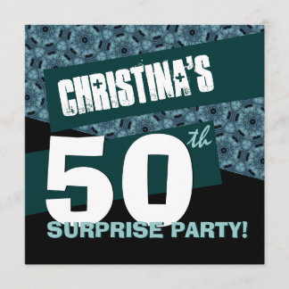 Invitación 50.o Trullo G32A2 del negro de la fiesta de
