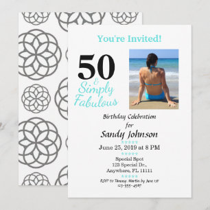 Invitación 50 y Cumpleaños Fabuloso Simplemente Lindo