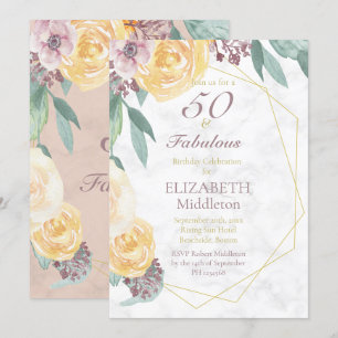 Invitación 50 y el magnífico y elegante cumpleaños de la Márm