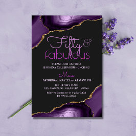 Invitación 50 y fabulosa agata morada