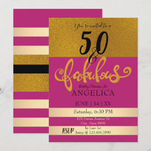 Invitación 50 y fabulosa celebración de cumpleaños