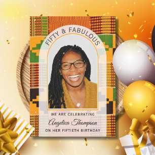Invitación 50 Y FABULOSA Celebración de cumpleaños con foto d