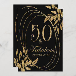 Invitación 50 y fabulosa celebración de cumpleaños Purpurina 
