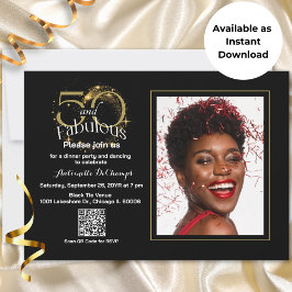 Invitación 50 y fabulosa descarga instantánea de código QR Bl