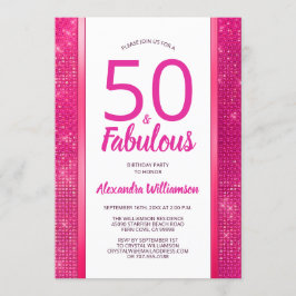 Invitación 50 y fabulosa fiesta de cumpleaños 50 del Glam Hot