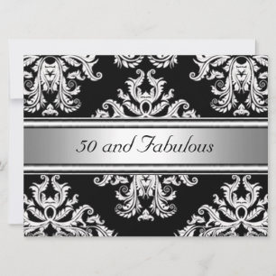 Invitación 50 y Fabulosa Fiesta de Cumpleaños Damask