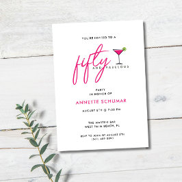 Invitación 50 y fabulosa fiesta de cumpleaños de la copa Mart
