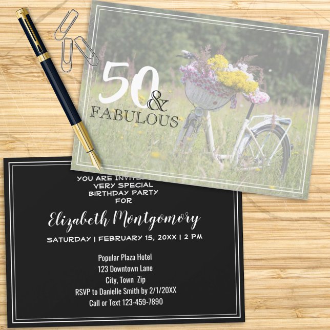 Invitación 50 y fabulosa fiesta de cumpleaños en bicicleta rú (Subido por el creador)
