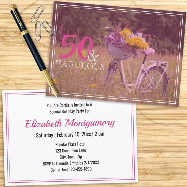 Invitación 50 y fabulosa fiesta de cumpleaños en bicicleta rú (Subido por el creador)