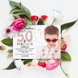 Invitación 50 y fabulosa foto 50 de fiesta de cumpleaños dive