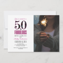 Invitación 50 y fabulosa foto de fiesta de cumpleaños 50 del