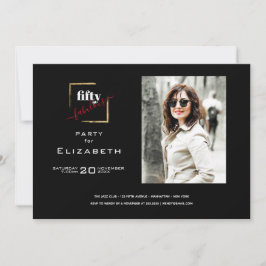 Invitación 50 y fabulosa foto en negro y oro