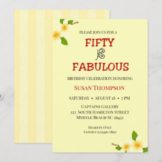 Invitación 50 y fabulosa franja amarilla