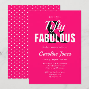 Invitación 50 y fabulosa Invitat de 50 cumpleaños