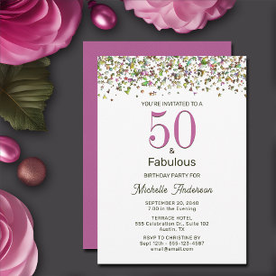 Invitación 50 y fabuloso 50 cumpleaños