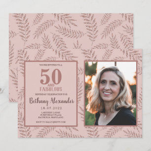 Invitación 50 y Fabuloso Brillo de Oro Rosa