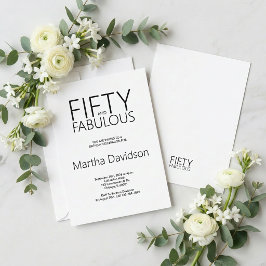 Invitación 50 y fabuloso celebración moderna minimalista