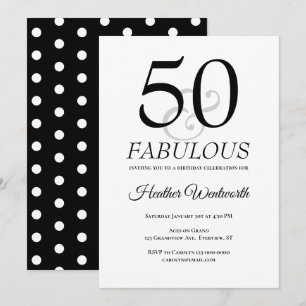 Invitación 50 y Fabuloso Clásico Puntos Cumpleaños 50