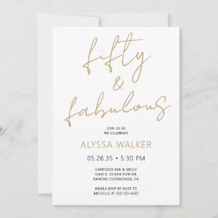 Invitación 50 y fabuloso cumpleaños 50 