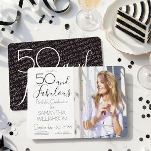 Invitación 50 y Fabuloso Cumpleaños 50 Elegante Foto