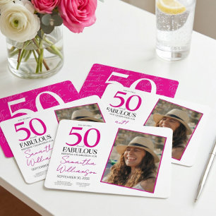 Invitación 50 y Fabuloso Cumpleaños 50 Fiesta de Cumpleaños e